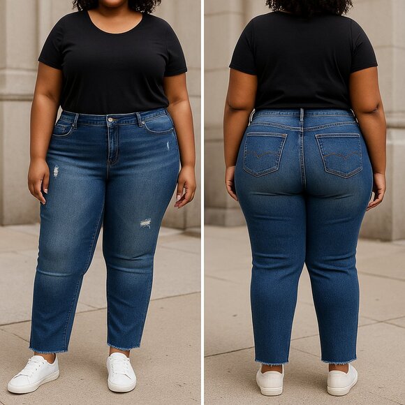 Torrid Distressed Blue Denim Jeans - Picture 1 of 14